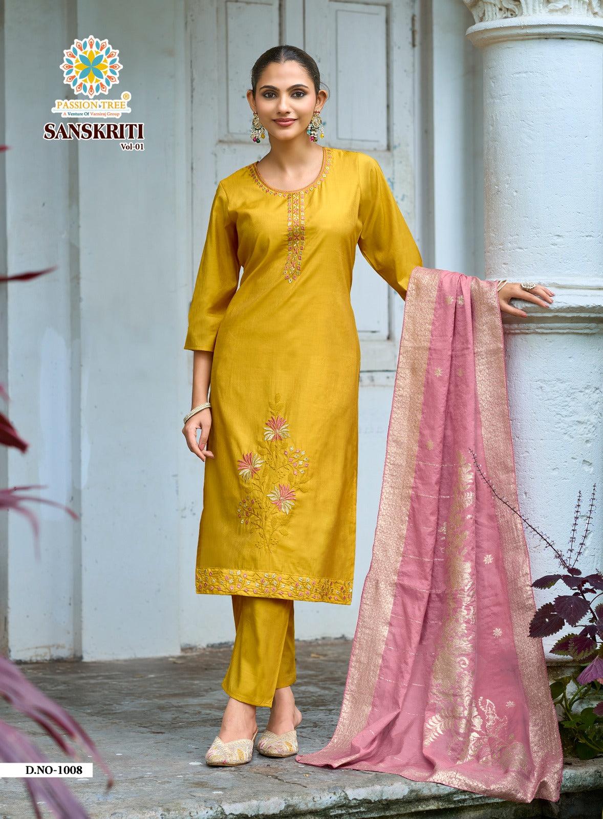 Sanskriti Vol 1 Passion Tree Roman Readymade Pant Style Suits Wholesale Rate