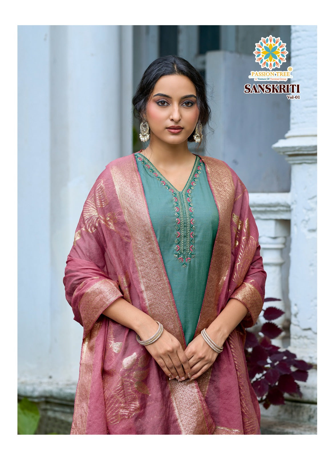 Sanskriti Vol 1 Passion Tree Roman Readymade Pant Style Suits Wholesale Rate