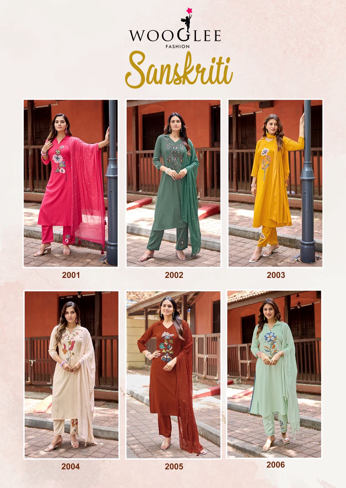 Sanskriti Wooglee Rayon Readymade Pant Style Suits Wholesale