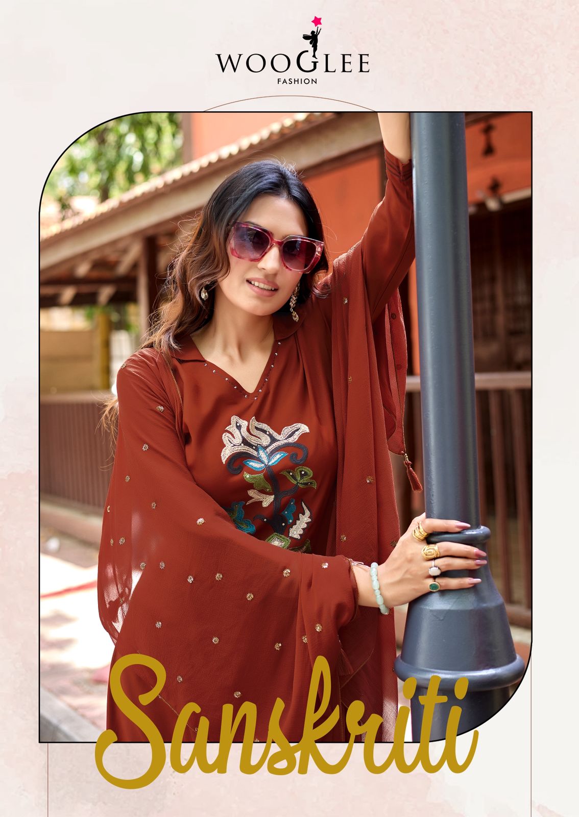Sanskriti Wooglee Rayon Readymade Pant Style Suits Wholesale