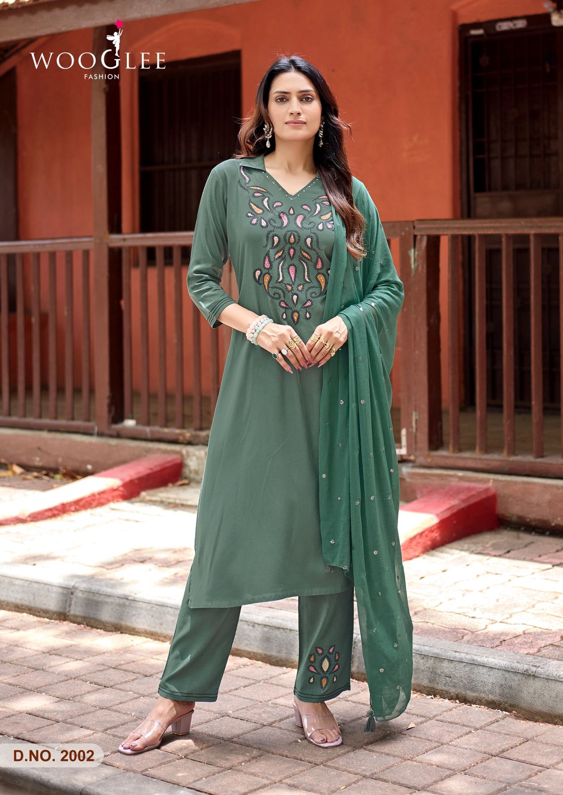 Sanskriti Wooglee Rayon Readymade Pant Style Suits Wholesale
