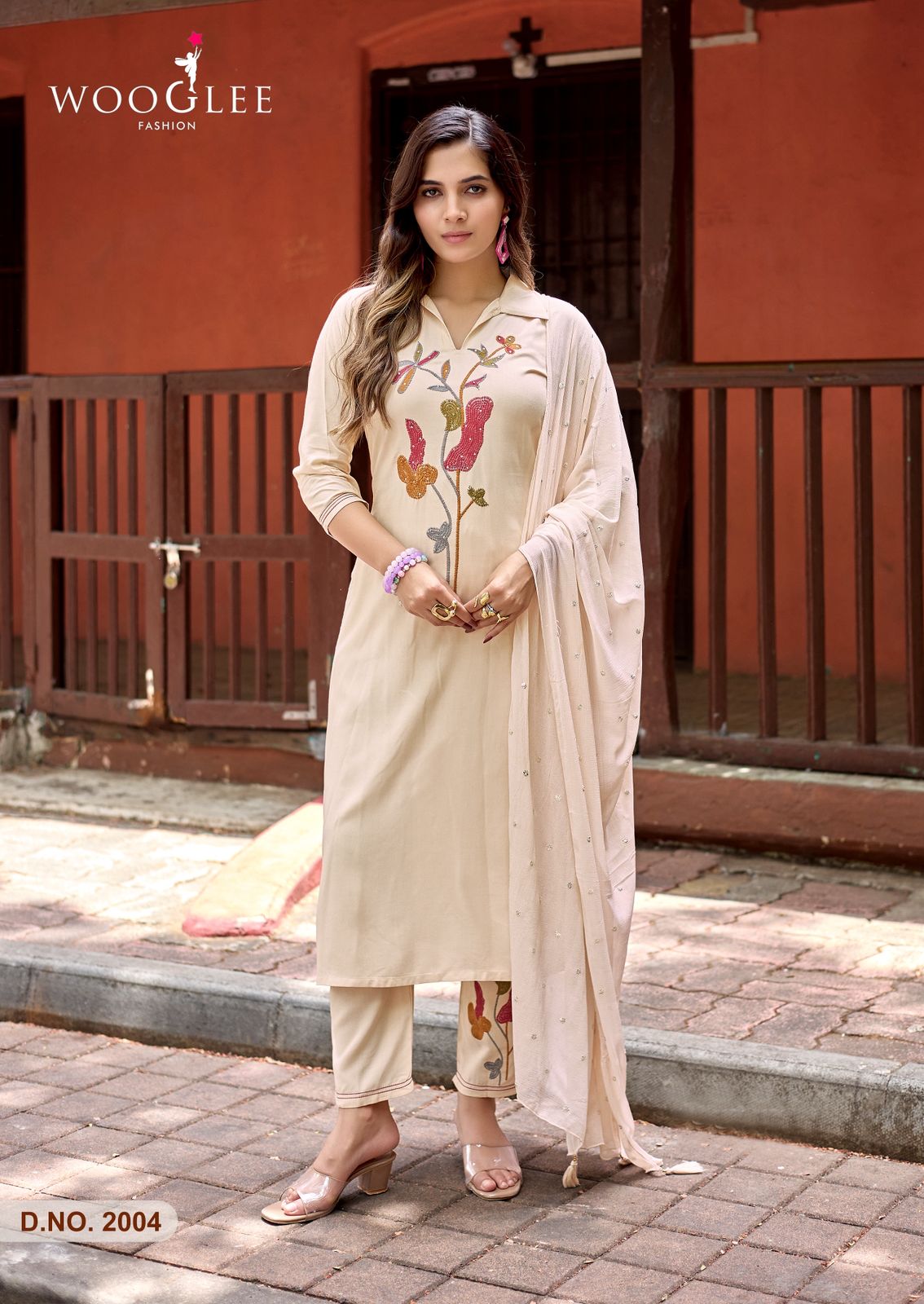 Sanskriti Wooglee Rayon Readymade Pant Style Suits Wholesale