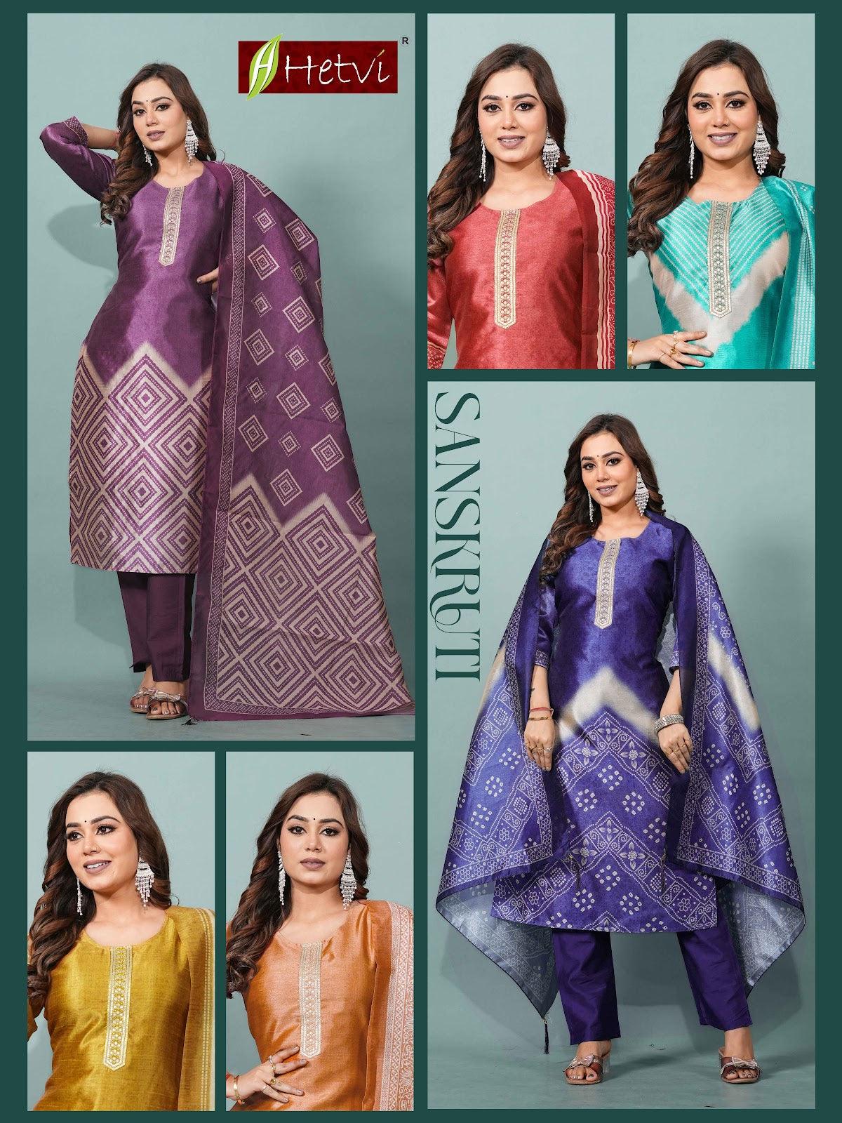 Sanskruti Hetvi Silk Readymade Pant Style Suits Wholesale Price