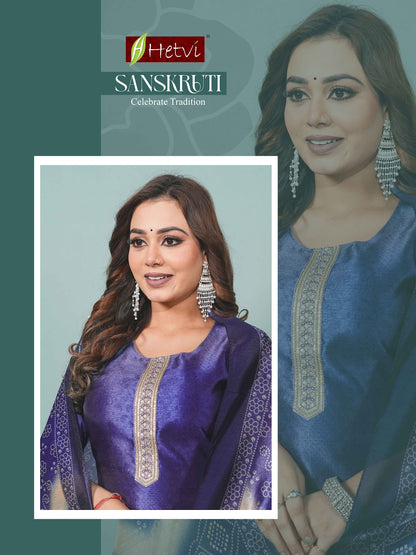 Sanskruti Hetvi Silk Readymade Pant Style Suits Wholesale Price
