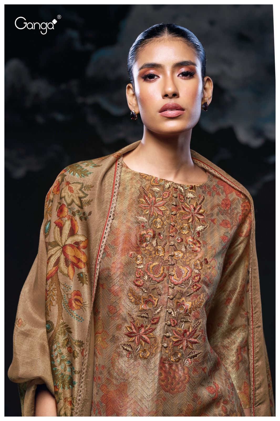 Sanskruti S3081 Ganga Silk Jacquard Plazzo Style Suits Wholesale Price