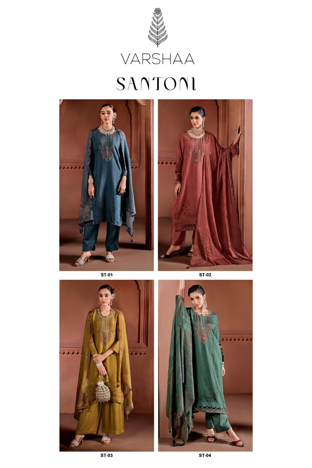 Santoni Varshaa Viscose Plazzo Style Suits Manufacturer Ahmedabad