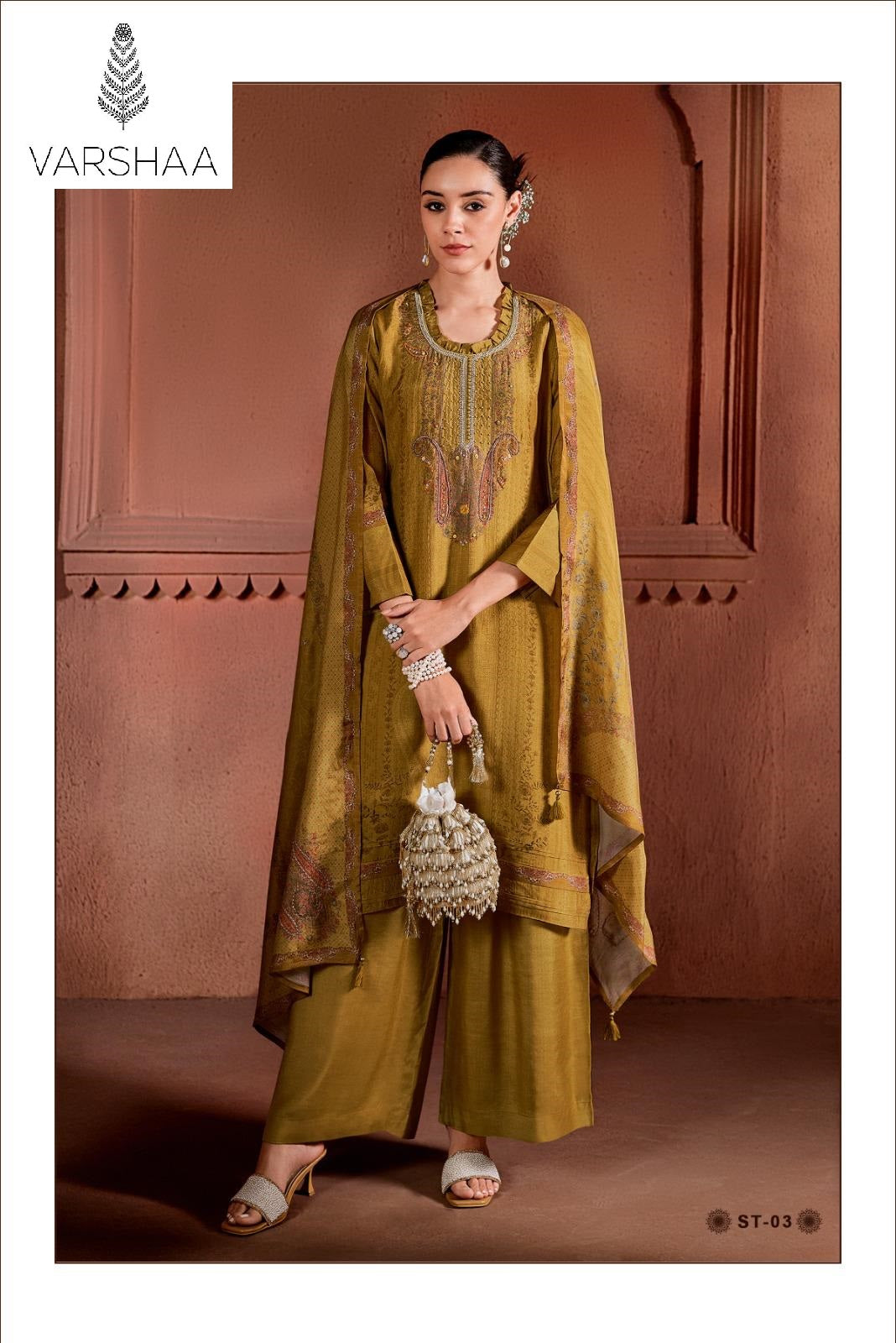 Santoni Varshaa Viscose Plazzo Style Suits Manufacturer Ahmedabad