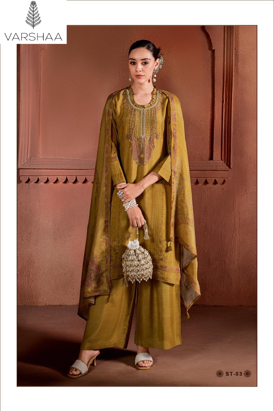 Santoni Varshaa Viscose Plazzo Style Suits Manufacturer Ahmedabad
