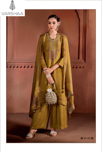 Santoni Varshaa Viscose Plazzo Style Suits Manufacturer Ahmedabad