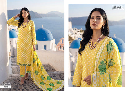Santorini Simar Muslin Pant Style Suits Wholesaler