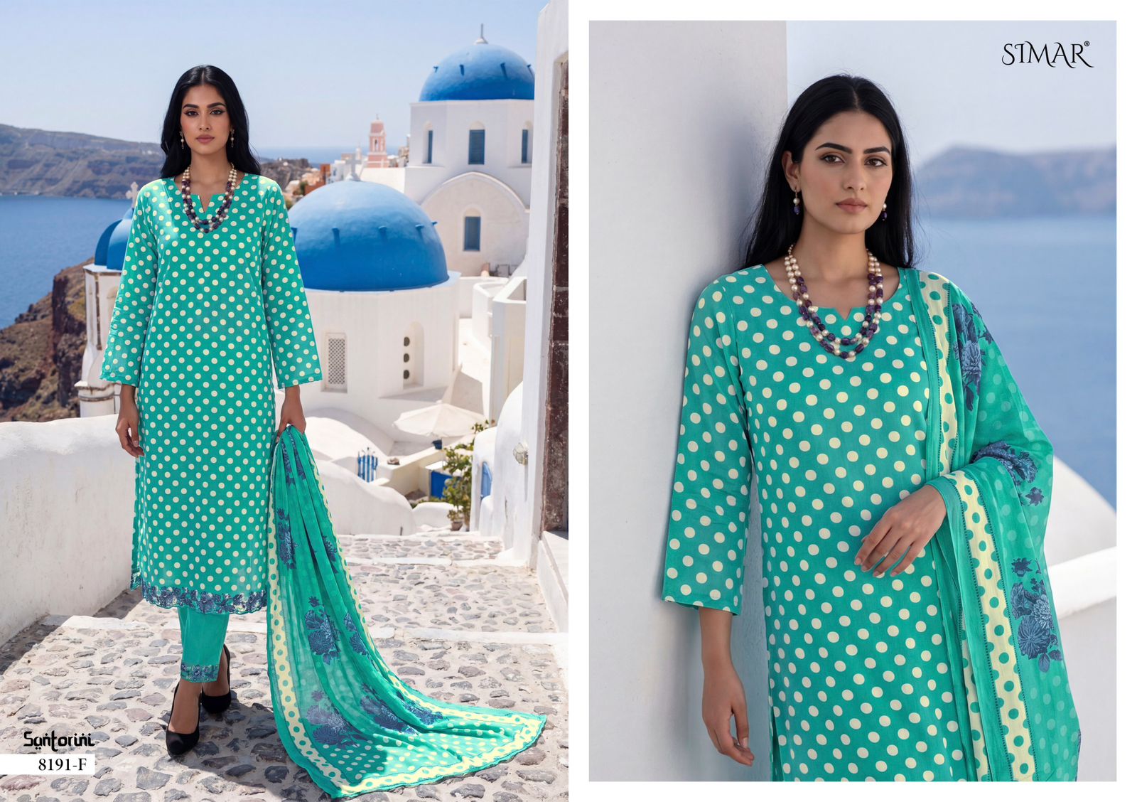 Santorini Simar Muslin Pant Style Suits Wholesaler
