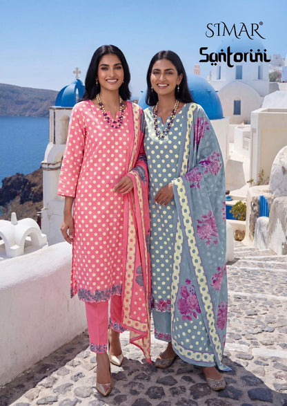 Santorini Simar Muslin Pant Style Suits Wholesaler