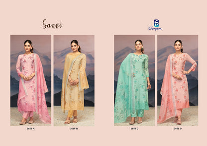 Sanvi Sargam Prints Pure Linen Pant Style Suits Manufacturer India