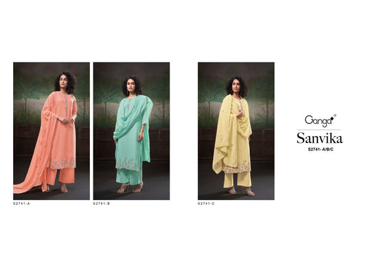 Sanvika 2741 Ganga Premium Plazzo Style Suits Wholesaler Ahmedabad