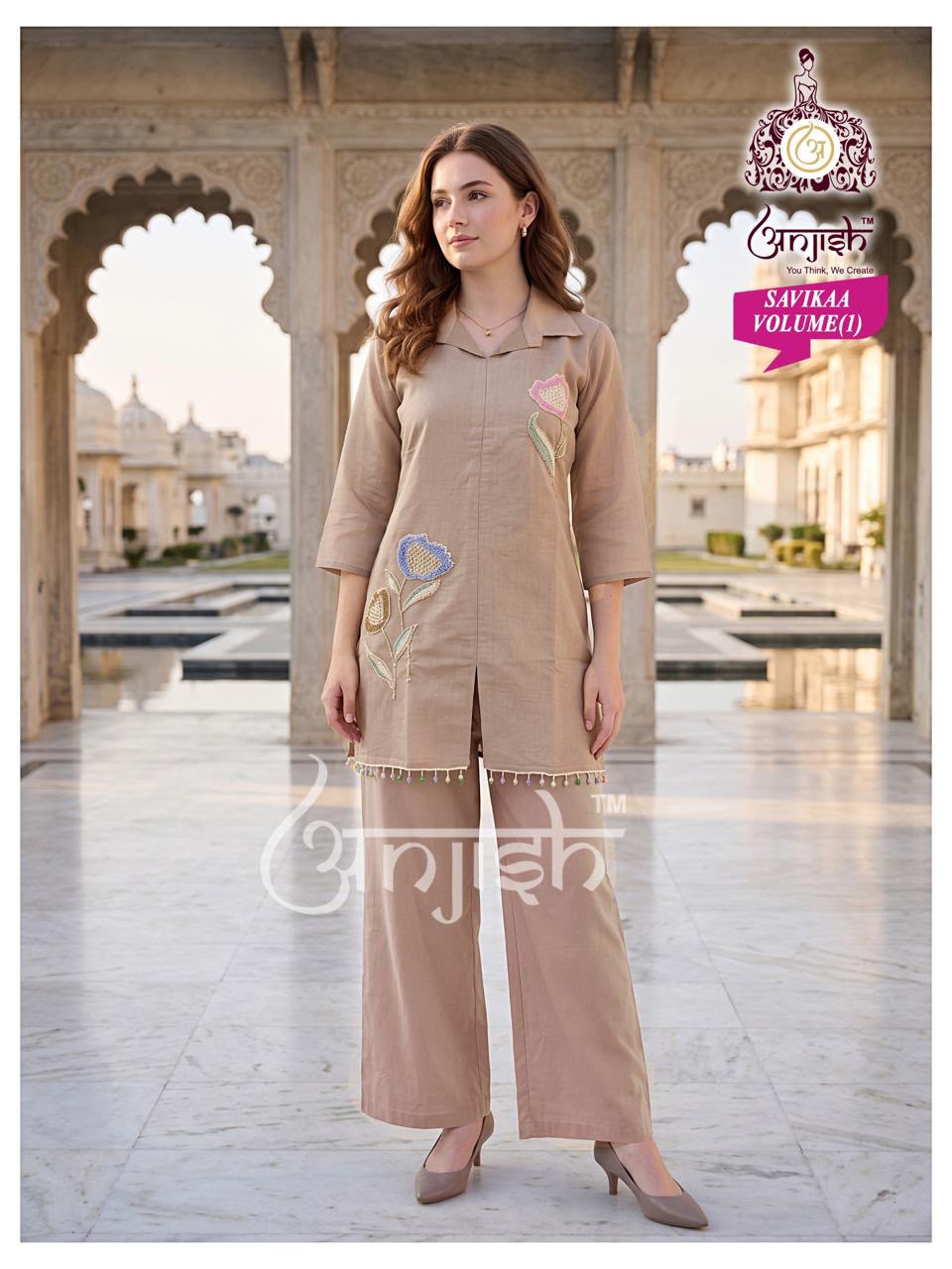 Sanvikaa Vol 1 Anjish Coral Silk Co Ord Set Manufacturer India