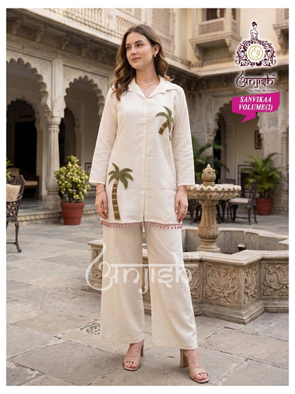 Sanvikaa Vol 2 Anjish Coral Silk Co Ord Set Wholesale Price