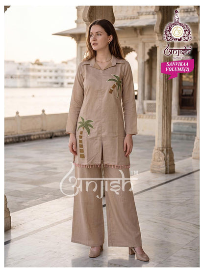 Sanvikaa Vol 2 Anjish Coral Silk Co Ord Set Wholesale Price
