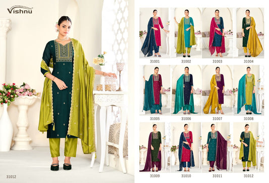 Sanwali Vol 2 Vishnu Impex Vichitra Silk Pant Style Suits Manufacturer Ahmedabad