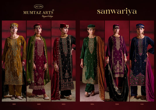 Sanwariya Mumtaz Arts Crush Velvet Suits Supplier