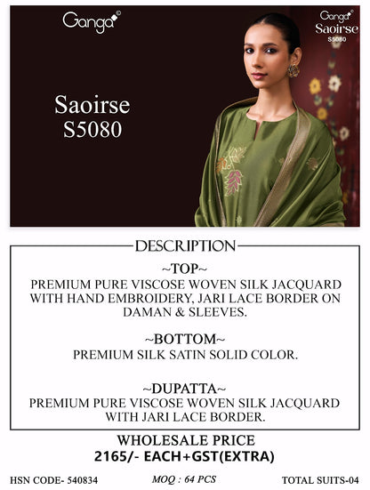Saoirse S5080 Ganga Woven Silk Pant Style Suits Manufacturer