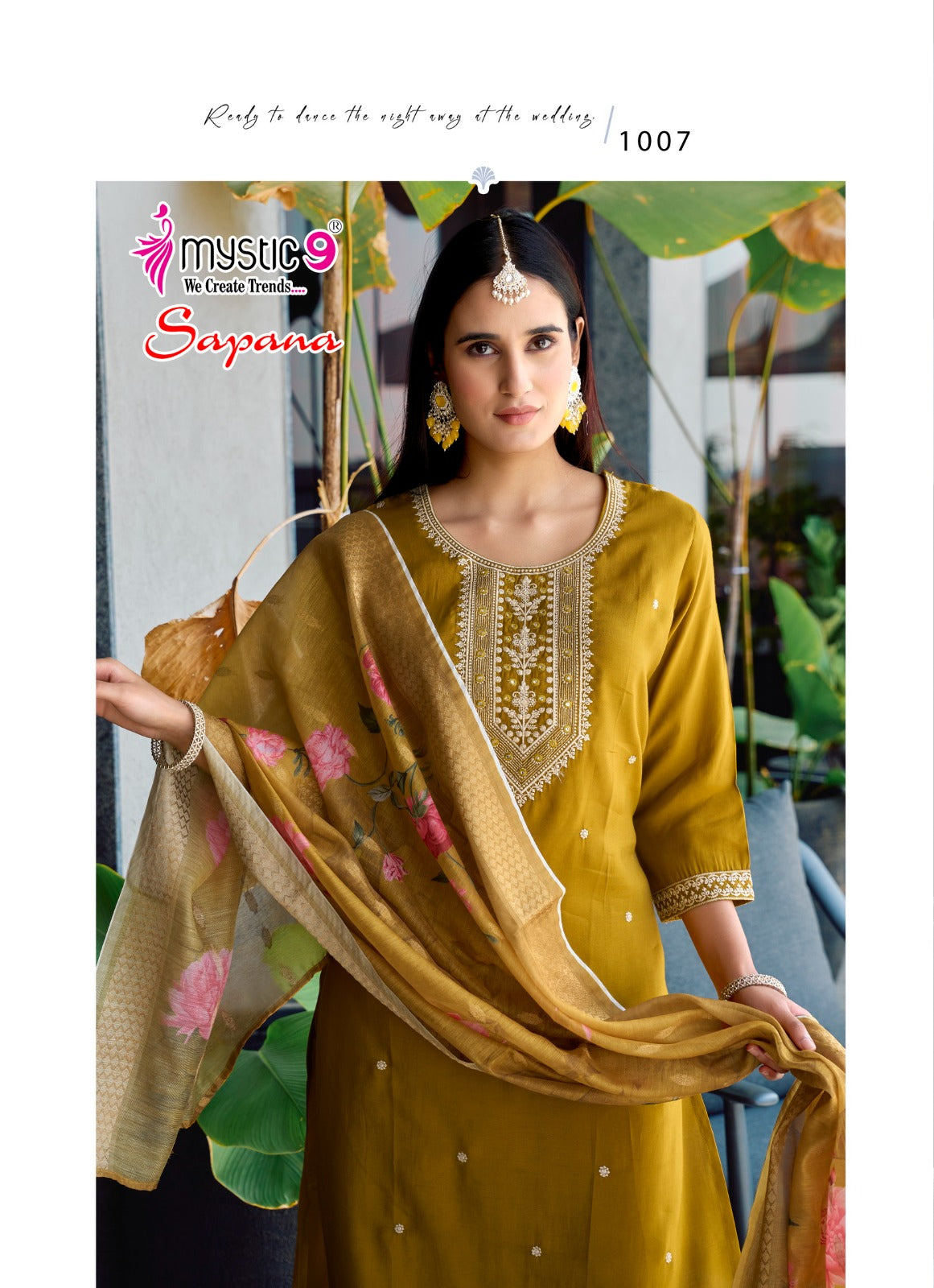 Sapana Vol 1 Mystic 9 Roman Silk Readymade Pant Style Suits Supplier Ahmedabad