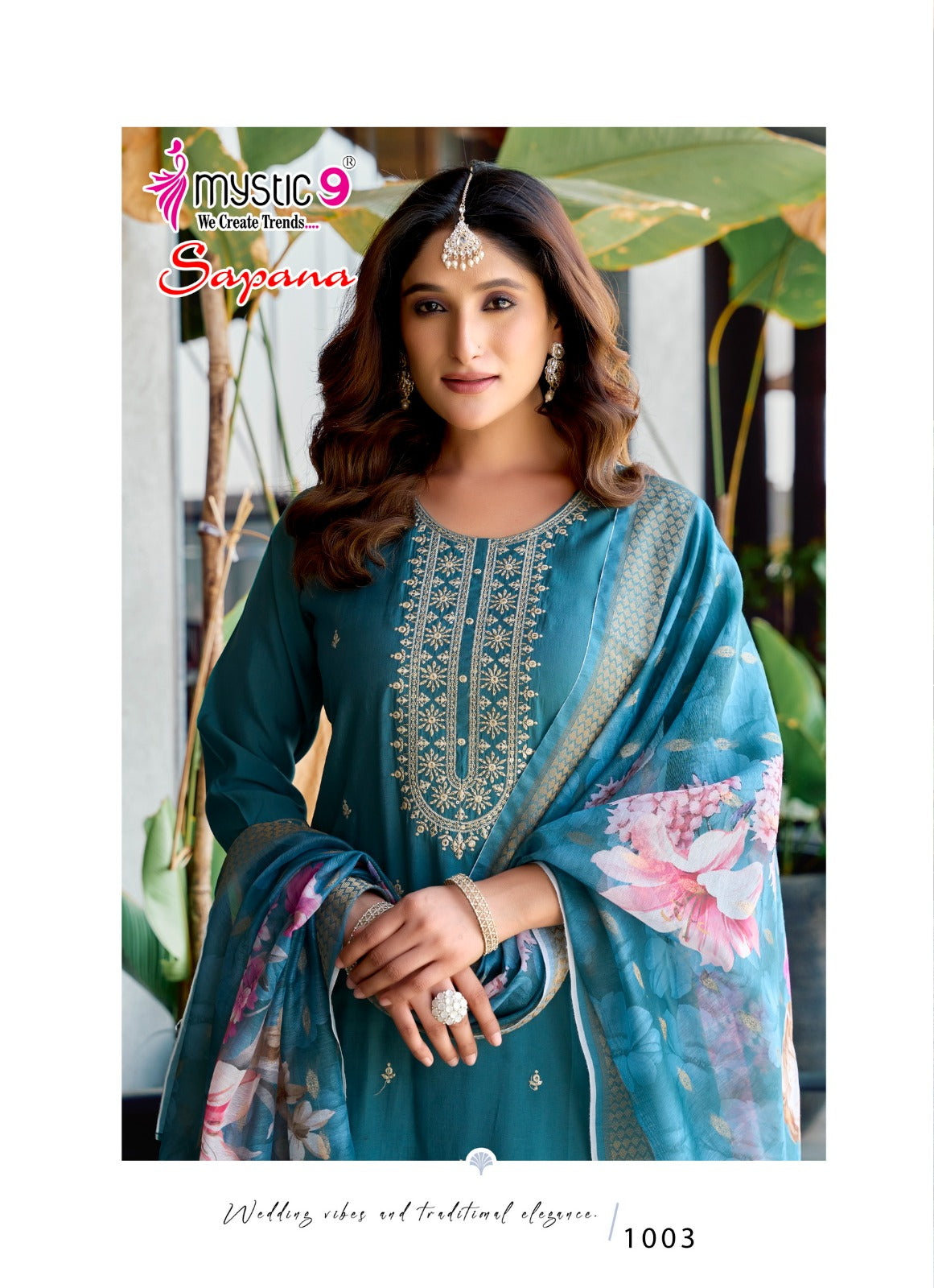Sapana Vol 1 Mystic 9 Roman Silk Readymade Pant Style Suits Supplier Ahmedabad