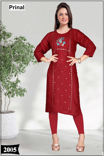 Sapna Prinal Reyon Knee Length Kurtis Manufacturer Gujarat