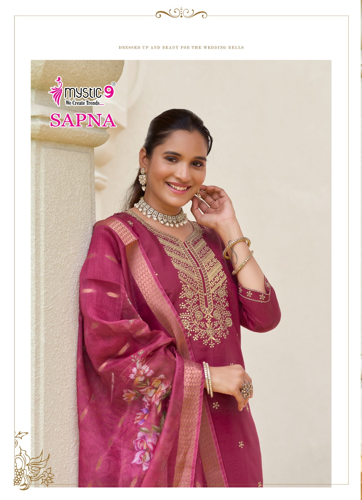 Sapna Vol 2 Mystic 9 Roman Silk Readymade Pant Style Suits Wholesaler Gujarat