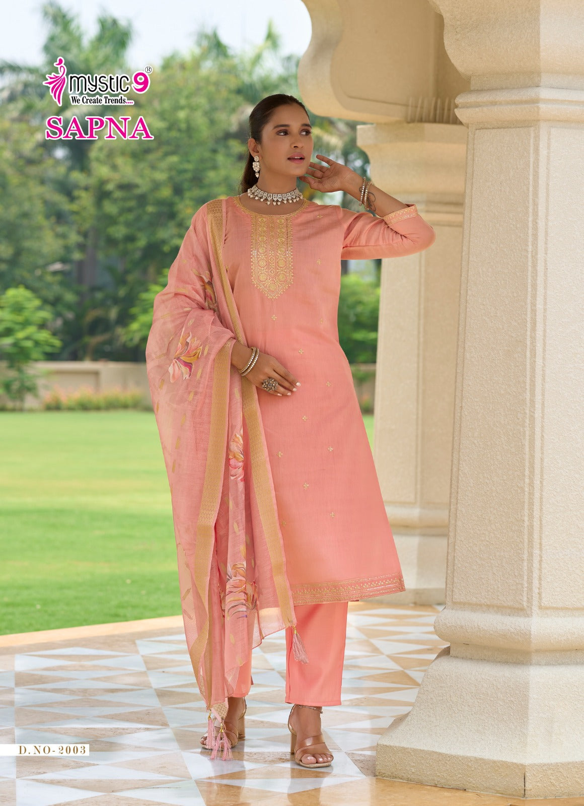 Sapna Vol 2 Mystic 9 Roman Silk Readymade Pant Style Suits Wholesaler Gujarat