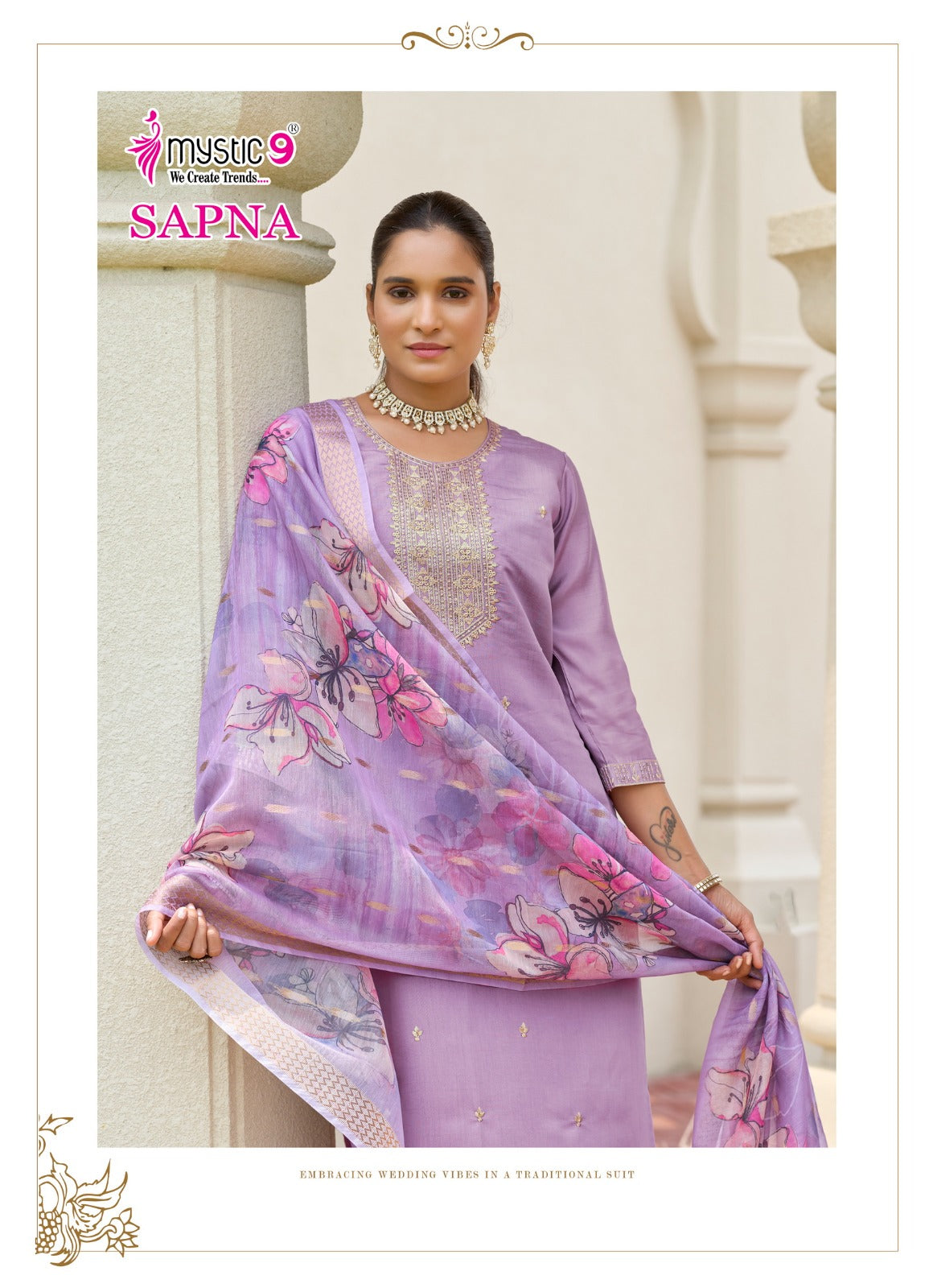 Sapna Vol 2 Mystic 9 Roman Silk Readymade Pant Style Suits Wholesaler Gujarat