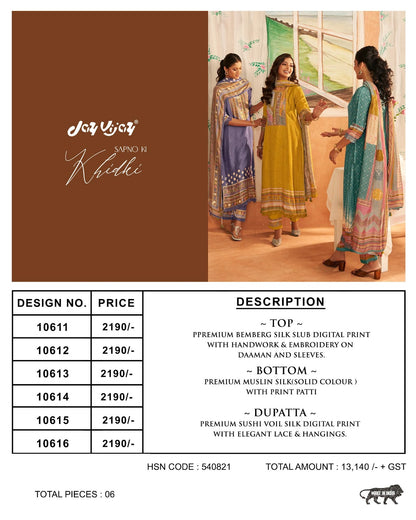 Sapno Ki Khidki Jay Vijay Bemberg Silk Pant Style Suits Wholesaler