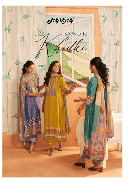 Sapno Ki Khidki Jay Vijay Bemberg Silk Pant Style Suits Wholesaler