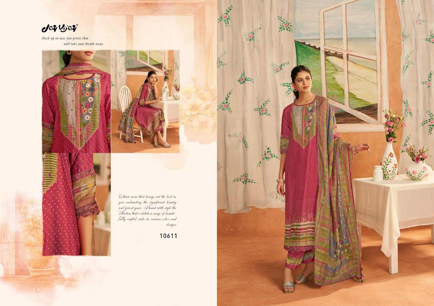 Sapno Ki Khidki Jay Vijay Bemberg Silk Pant Style Suits Wholesaler