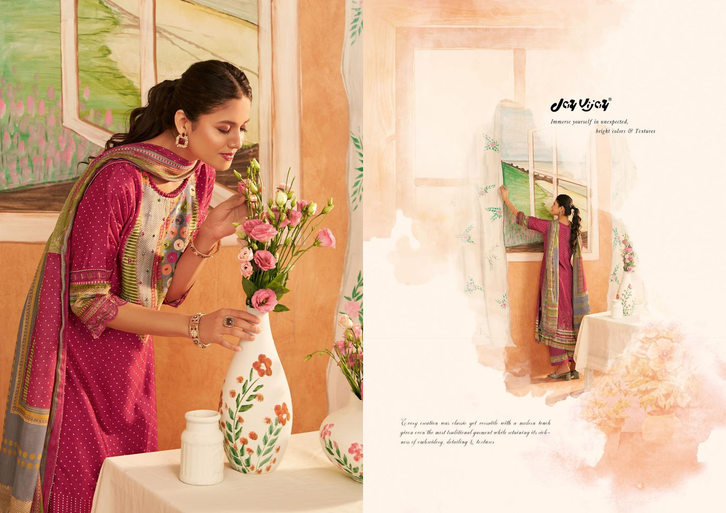 Sapno Ki Khidki Jay Vijay Bemberg Silk Pant Style Suits Wholesaler