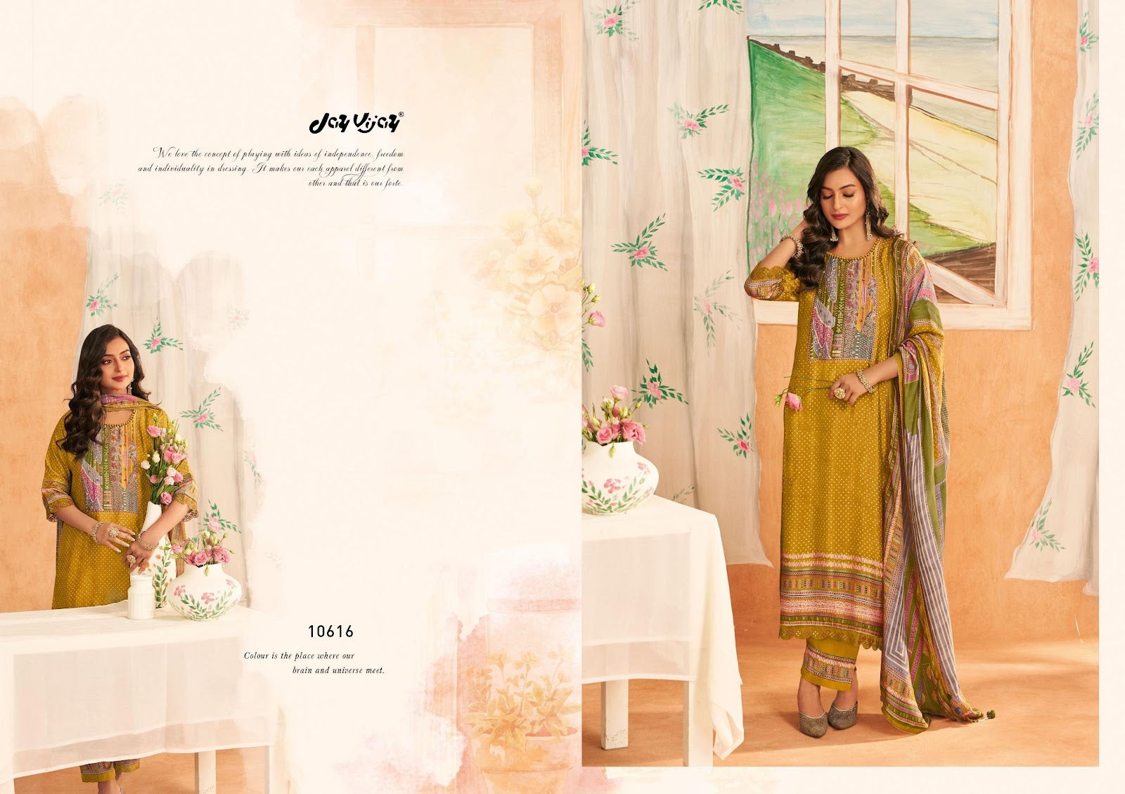 Sapno Ki Khidki Jay Vijay Bemberg Silk Pant Style Suits Wholesaler
