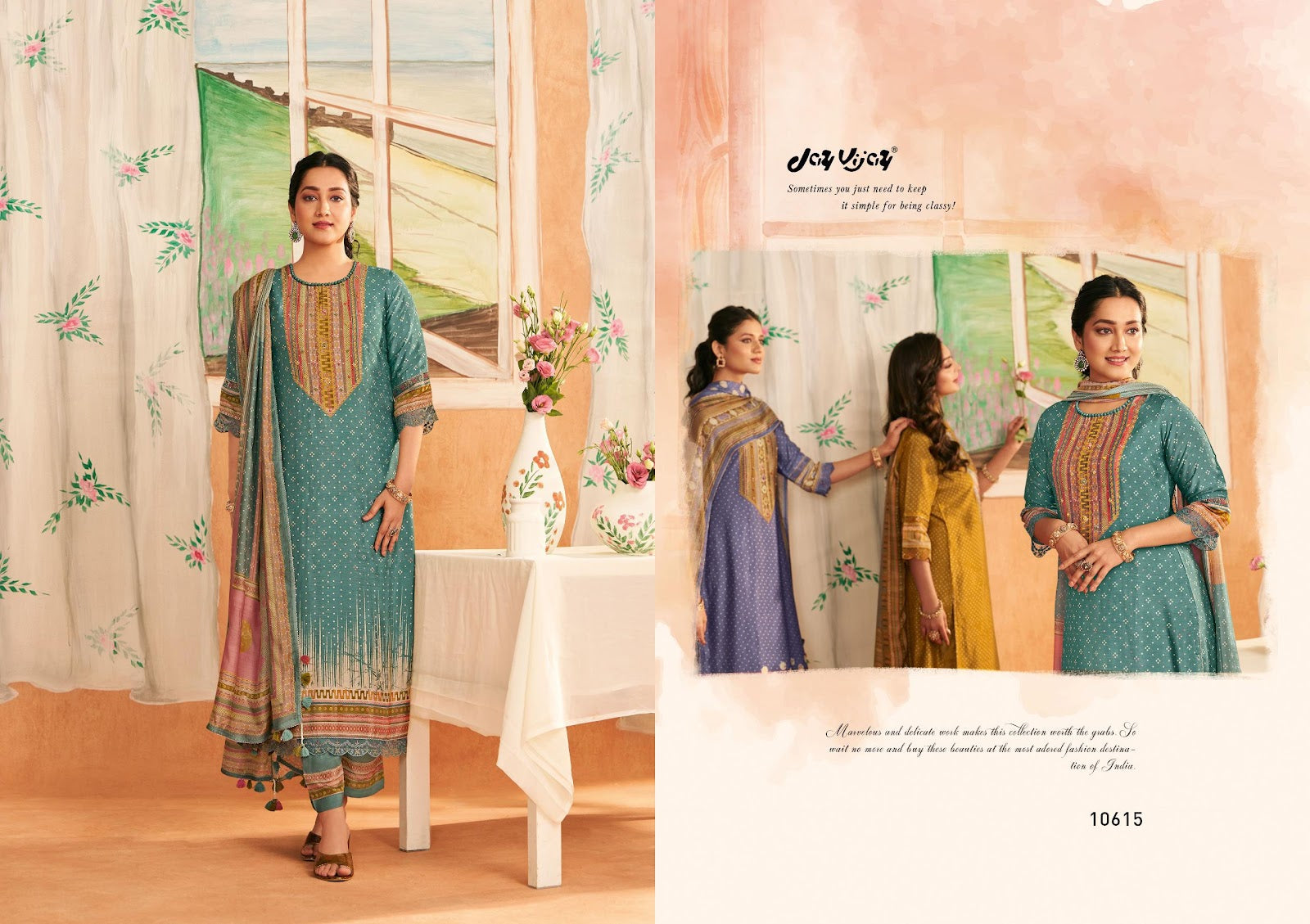 Sapno Ki Khidki Jay Vijay Bemberg Silk Pant Style Suits Wholesaler