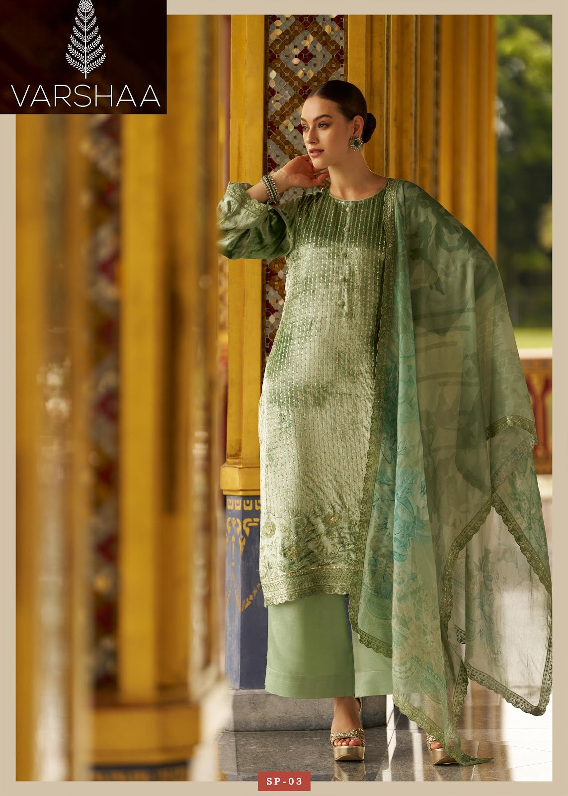 Sapphire Varshaa Velvet Suits Supplier
