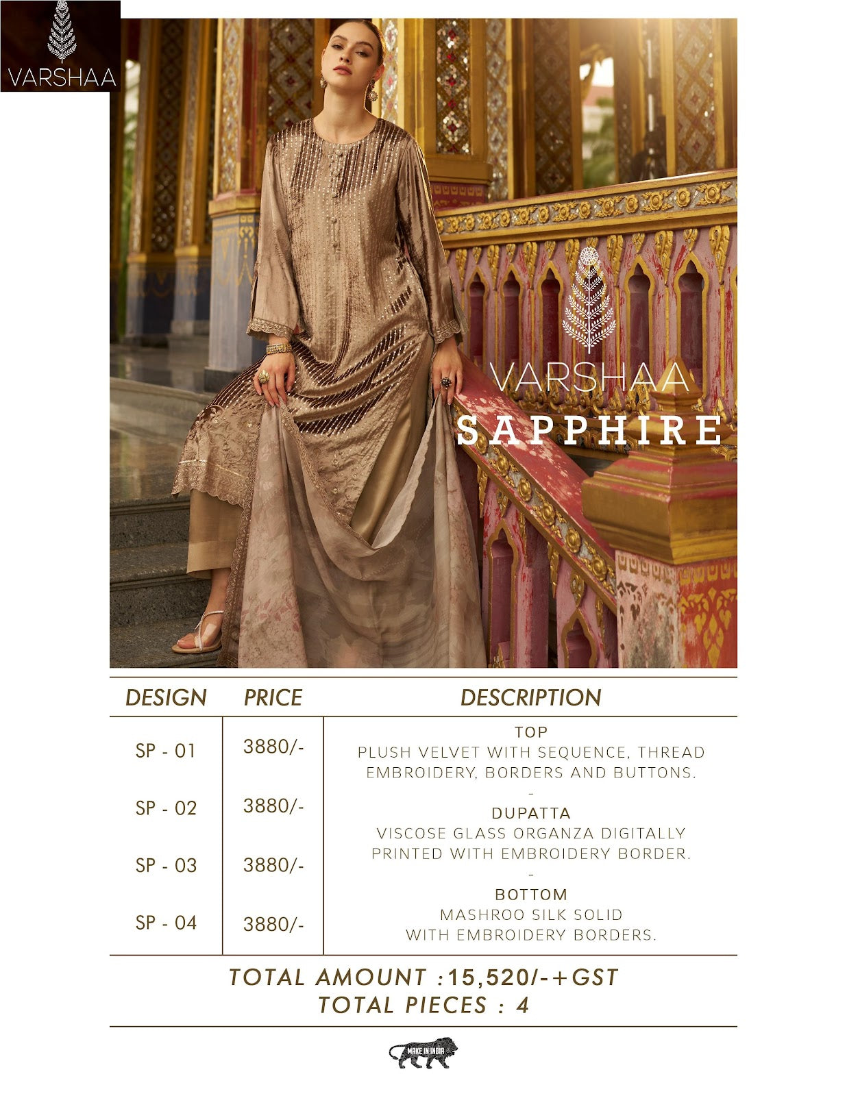 Sapphire Varshaa Velvet Suits Supplier