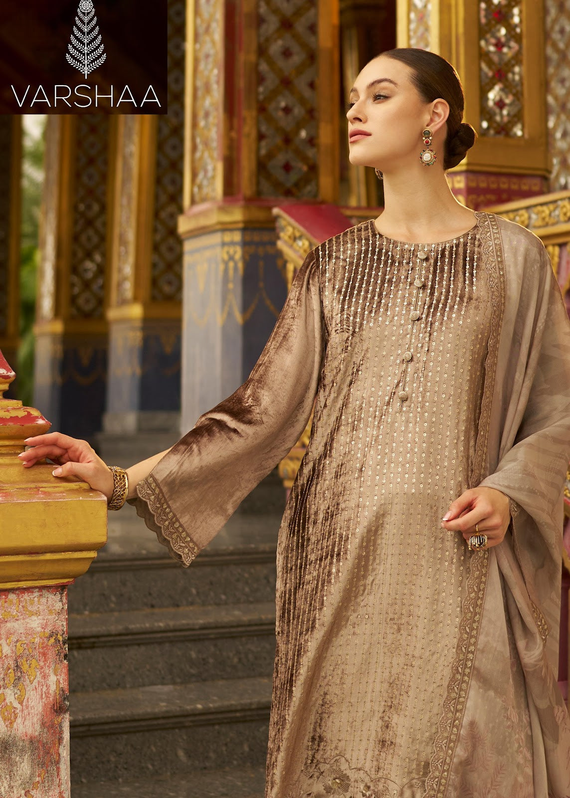 Sapphire Varshaa Velvet Suits Supplier