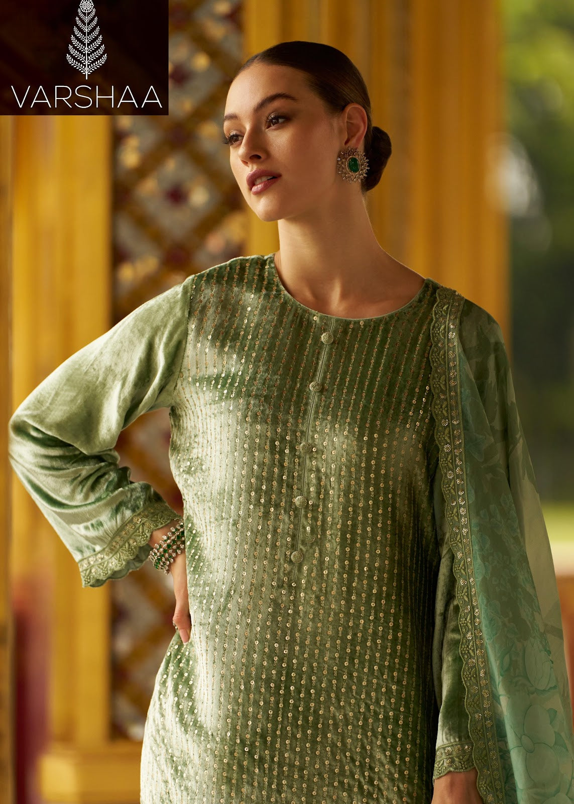 Sapphire Varshaa Velvet Suits Supplier