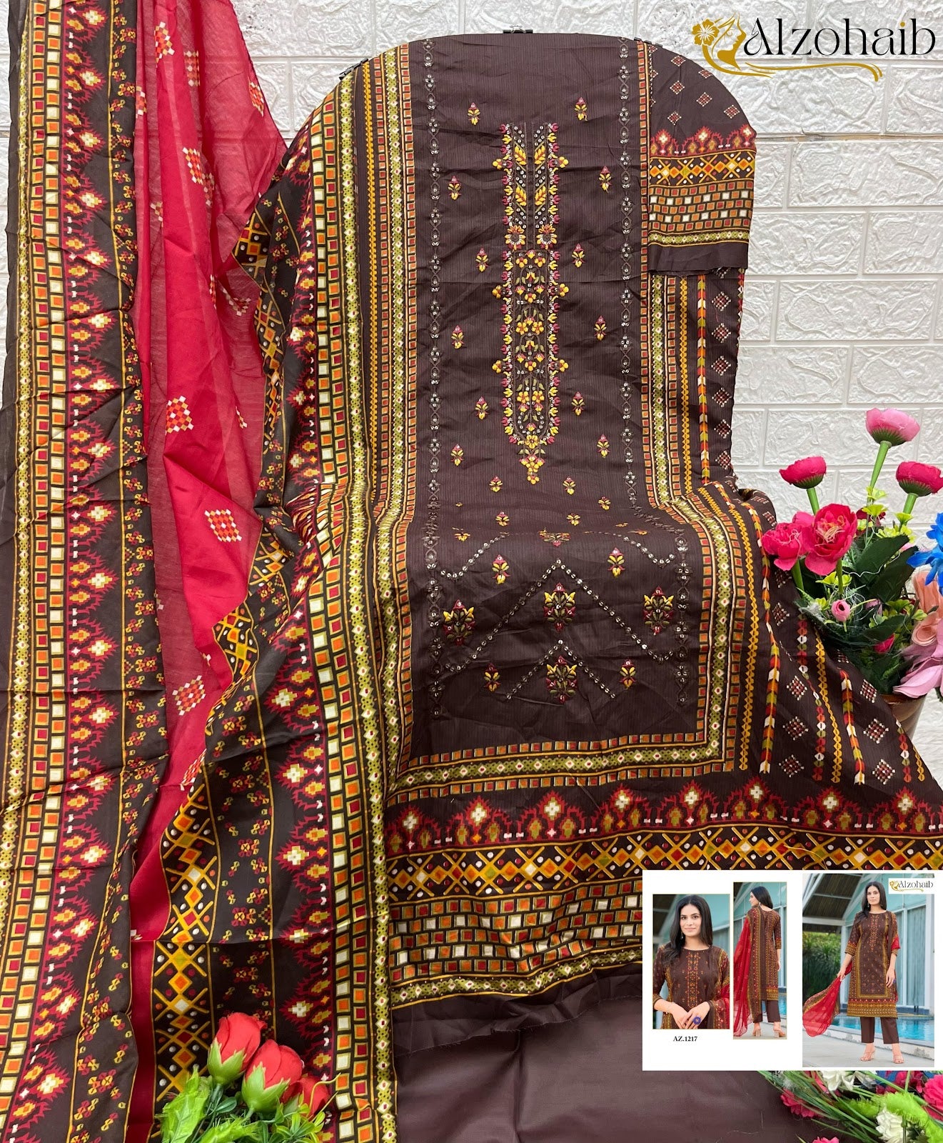 Sapphire Vol 1 Az 1216-1219 Al Zohaib Pure Cotton Pakistani Salwar Suits Wholesaler