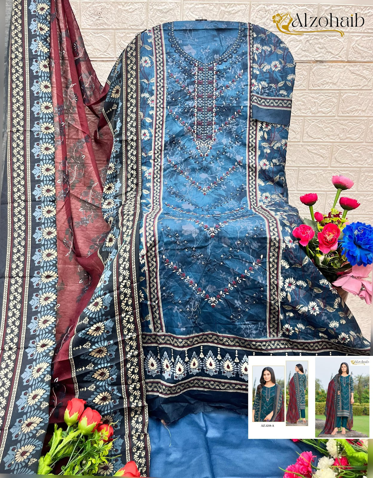 Sapphire Vol 1 Az 1216-1219 Al Zohaib Pure Cotton Pakistani Salwar Suits Wholesaler