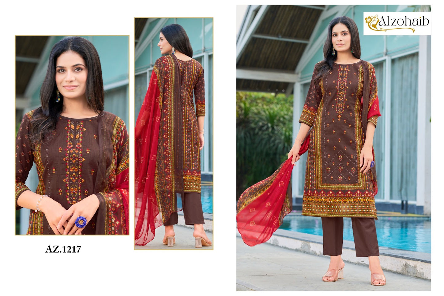 Sapphire Vol 1 Az 1216-1219 Al Zohaib Pure Cotton Pakistani Salwar Suits Wholesaler