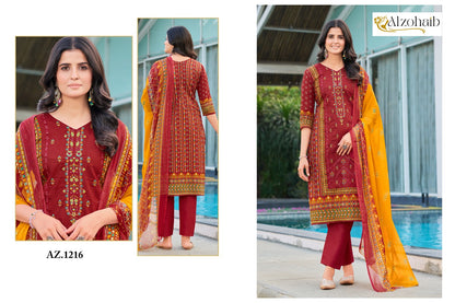 Sapphire Vol 1 Az 1216-1219 Al Zohaib Pure Cotton Pakistani Salwar Suits Wholesaler