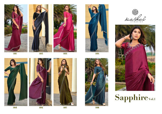 Sapphire Vol 1 Kashvi Creation Soft Silk Sarees Supplier India