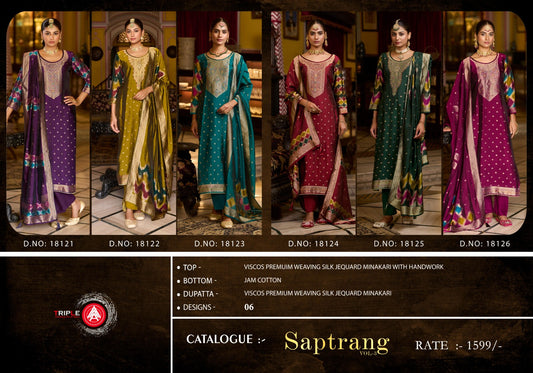 Saptrang New Triple Aaa Premium Viscose Pant Style Suits Wholesaler