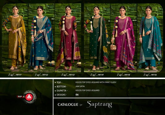 Saptrang Triple Aaa Viscose Pant Style Suits Manufacturer Ahmedabad