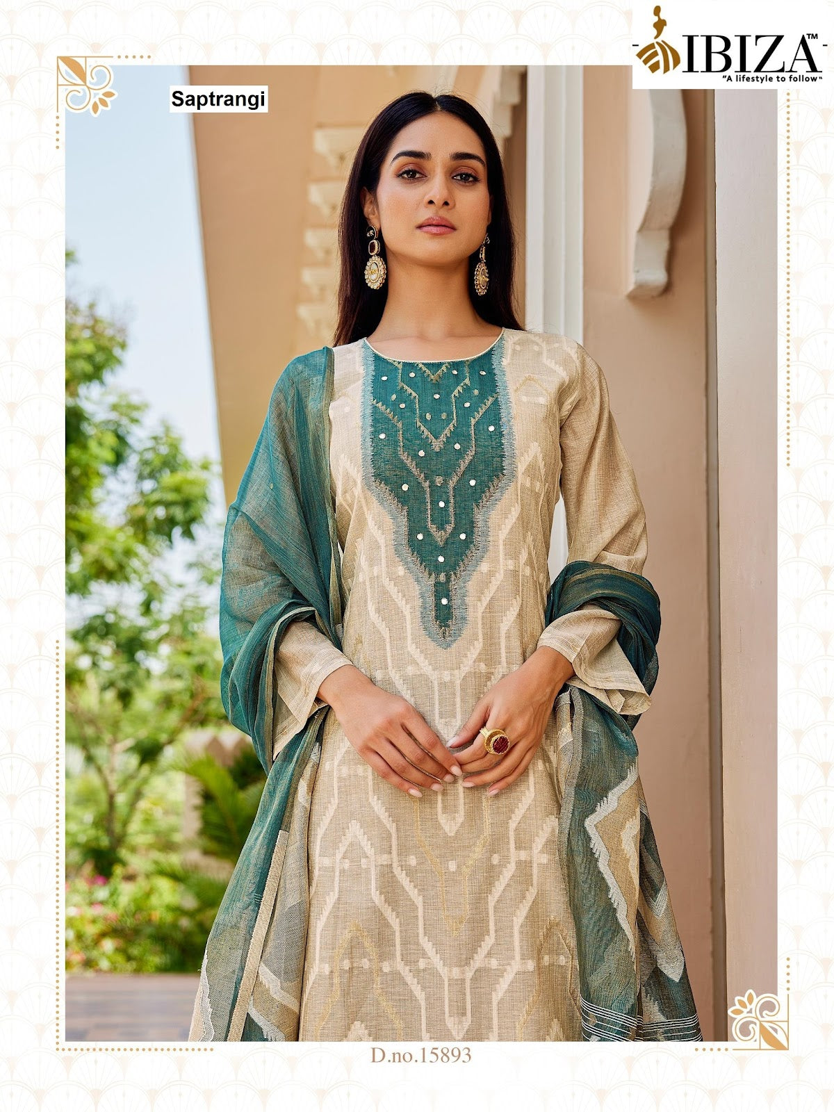 Saptrangi Ibiza Silk Jacquard Pant Style Suits Supplier Ahmedabad