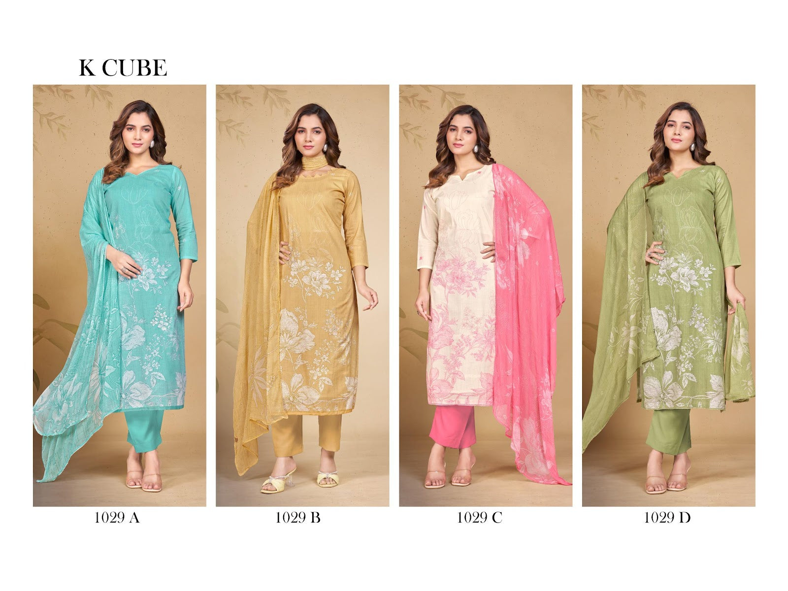 Sara 1029 K Cube Cotton Cambric Pant Style Suits Wholesale Rate