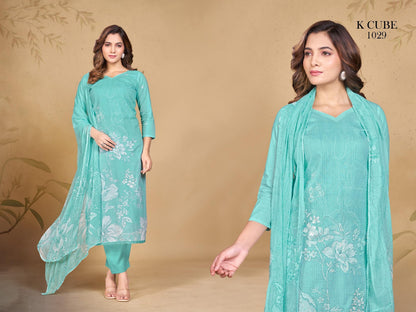 Sara 1029 K Cube Cotton Cambric Pant Style Suits Wholesale Rate
